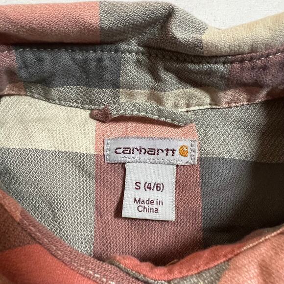 Carhartt Women's Fairview Plaid Shirt Button Up Shirt Size Small Roll Tab Sleeve - Picture 5 of 8